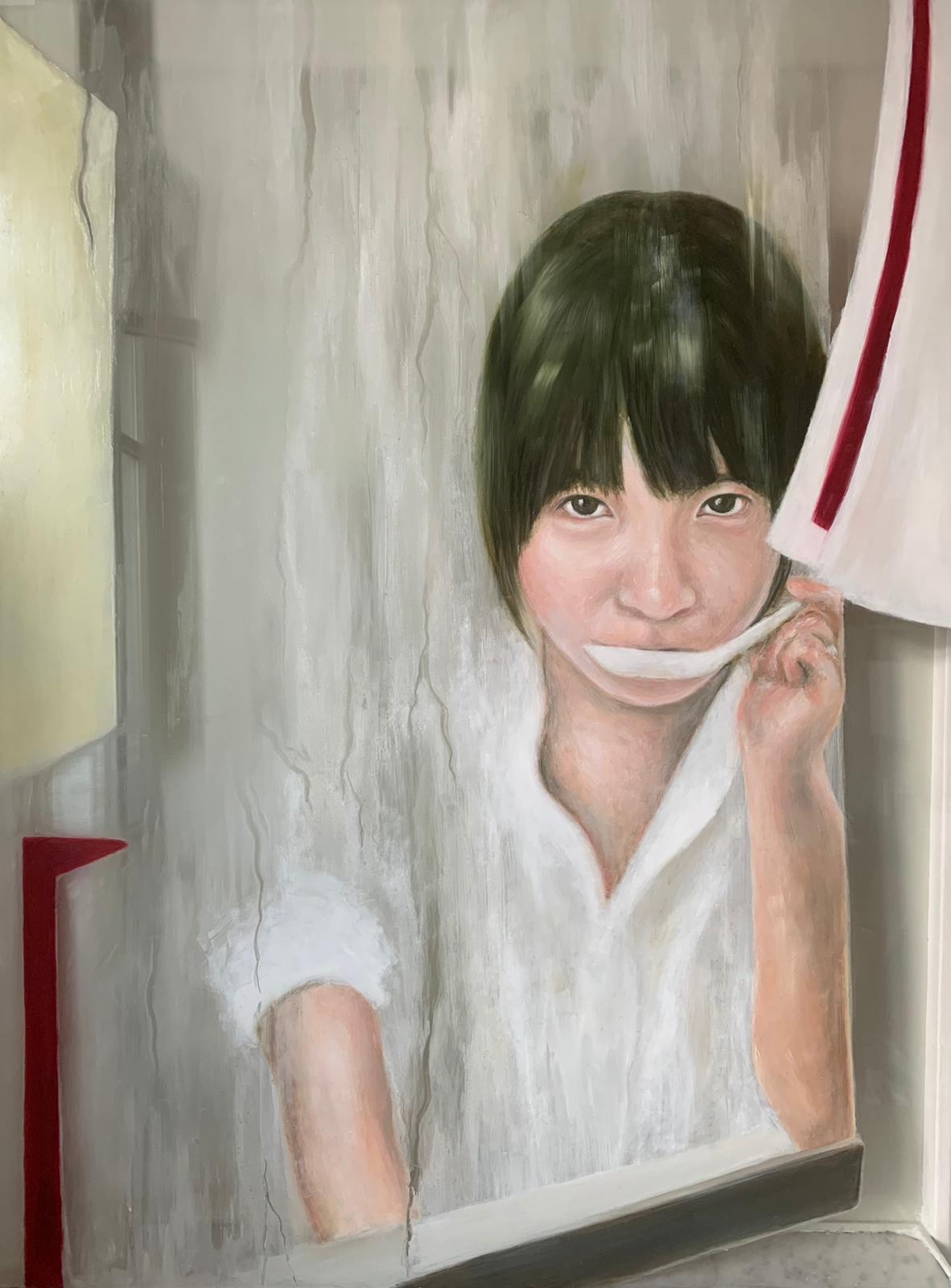 Self-reflection on the shop window